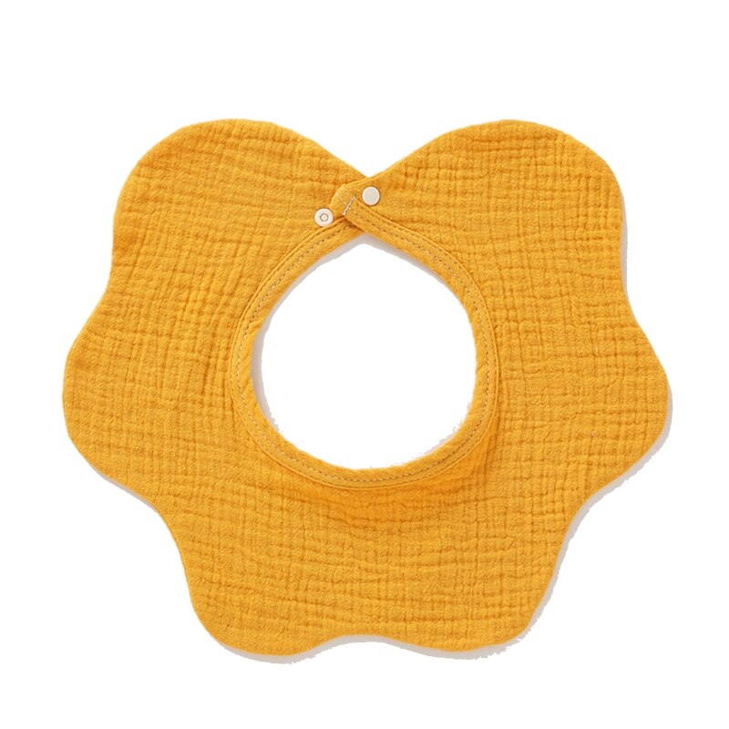 360 Degree Rotation Newborn Burp Cloth Solid Color Baby Flower Shape Feeding Bib Pure Cotton Adjustable Saliva Towel Apron Bibs - Provence Home Living Store