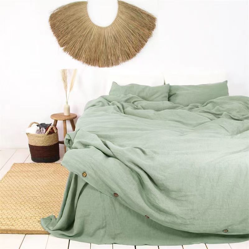 100% French Linen Natural Duvet Cover Soft Comfortable Quilt Comforter Cover Queen Durable Healthy Home Textiles Bedding - Provence Home Living Store