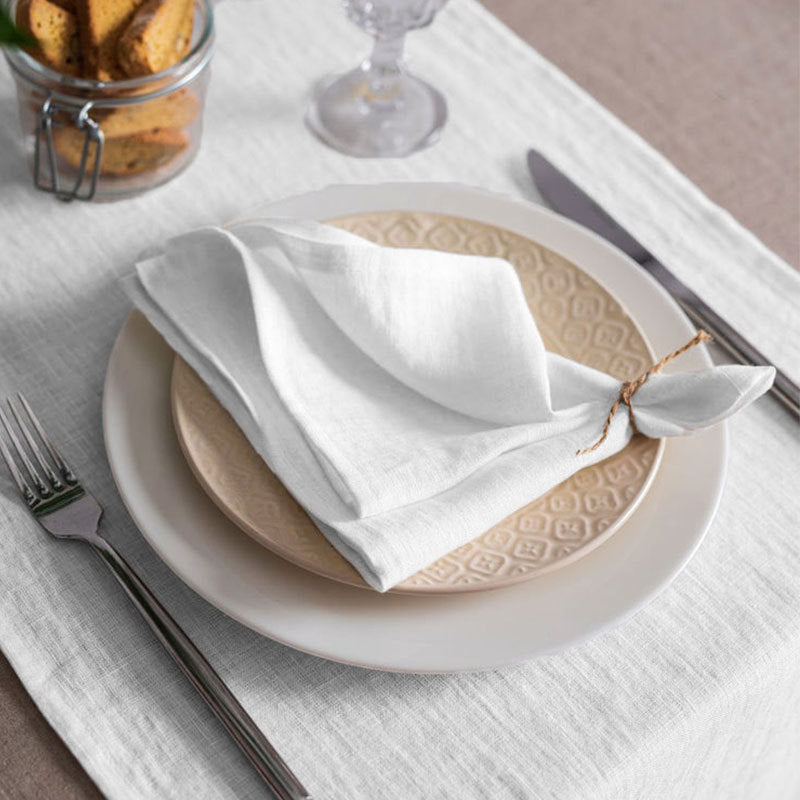 High Quality 100% Linen Napkins Restaurant Wedding Dinner Solid Color Cloth Pure Linen Classical Custom Home Table Napkin - Provence Home Living Store