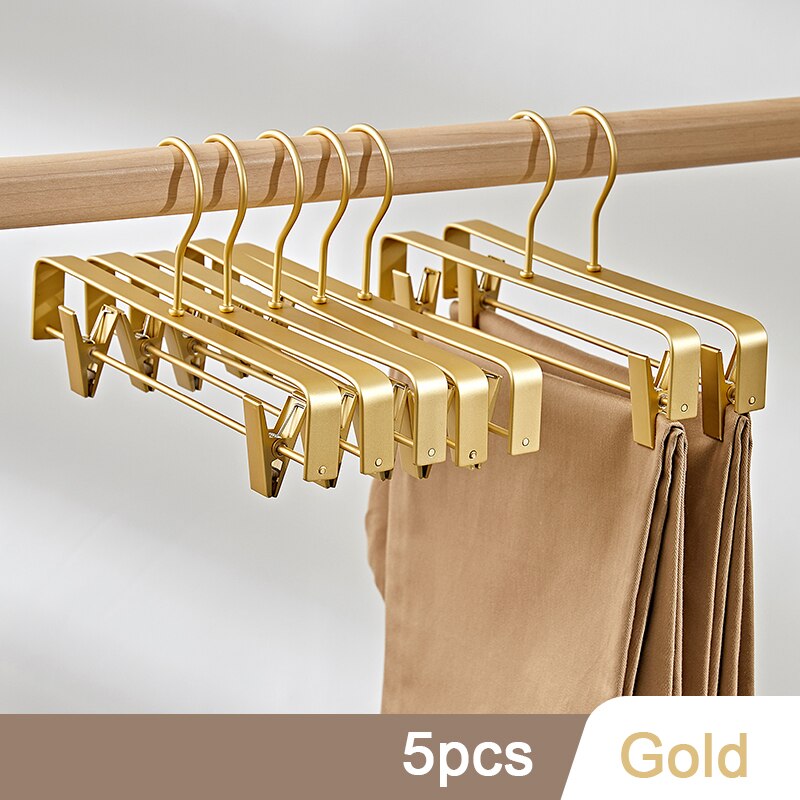 5pcs Trouser Hanger Pants Socks Women Skirt Display Storage Rack Household Drying Hanger with Movable Anti-slip Clothespin - Provence Home Living Store