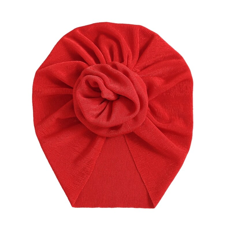 Baby Girls Turban Hat Cute Flower Knot Hospital Hat Ice Silk Newborn Beanie Caps Kids Toddler Elastic Headbands Hair Accessories - Provence Home Living Store