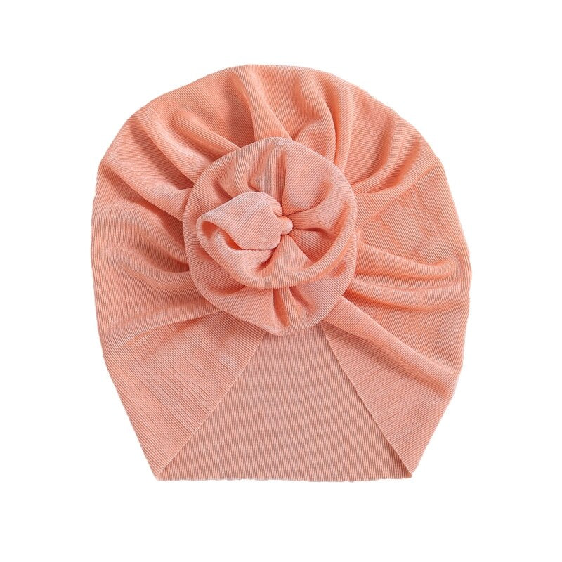 Baby Girls Turban Hat Cute Flower Knot Hospital Hat Ice Silk Newborn Beanie Caps Kids Toddler Elastic Headbands Hair Accessories - Provence Home Living Store