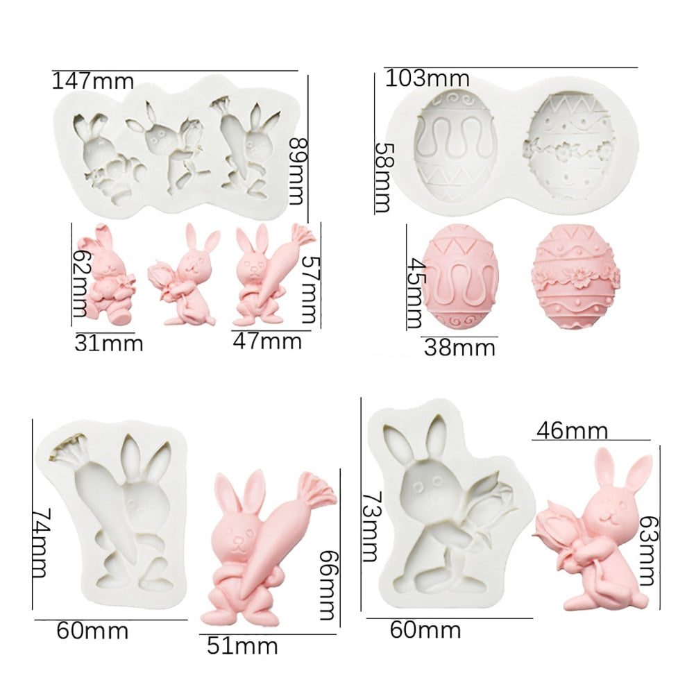 Easter Rabbit Egg Fondant Silicone Mold Carrot Cake Decorating Tools Chocolate Cookies Baking Mould Egg DIY Clay Baking Mold - Provence Home Living Store