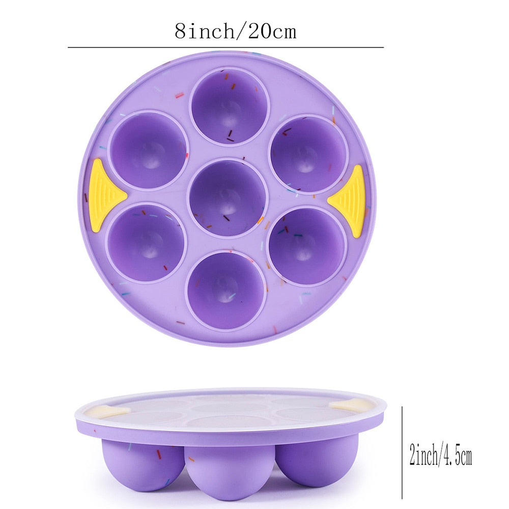 7-Hole Silicone Cake Mold Air fryer Accessories Microwave Oven Baking Mold Food Grade Baking Cake Silicone Mold Baking Tools - Provence Home Living Store