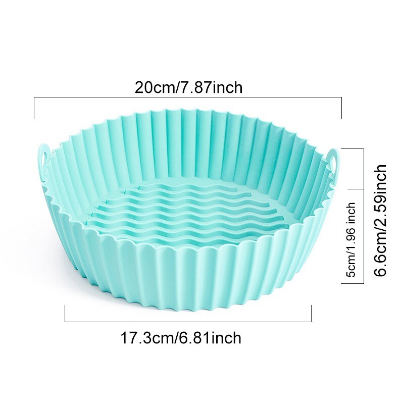 7.5/8.5 inch Air Fryers Oven Baking Tray Fried Chicken Basket Mat AirFryer Silicone Pot Round Replacemen Grill Pan Accessories - Provence Home Living Store