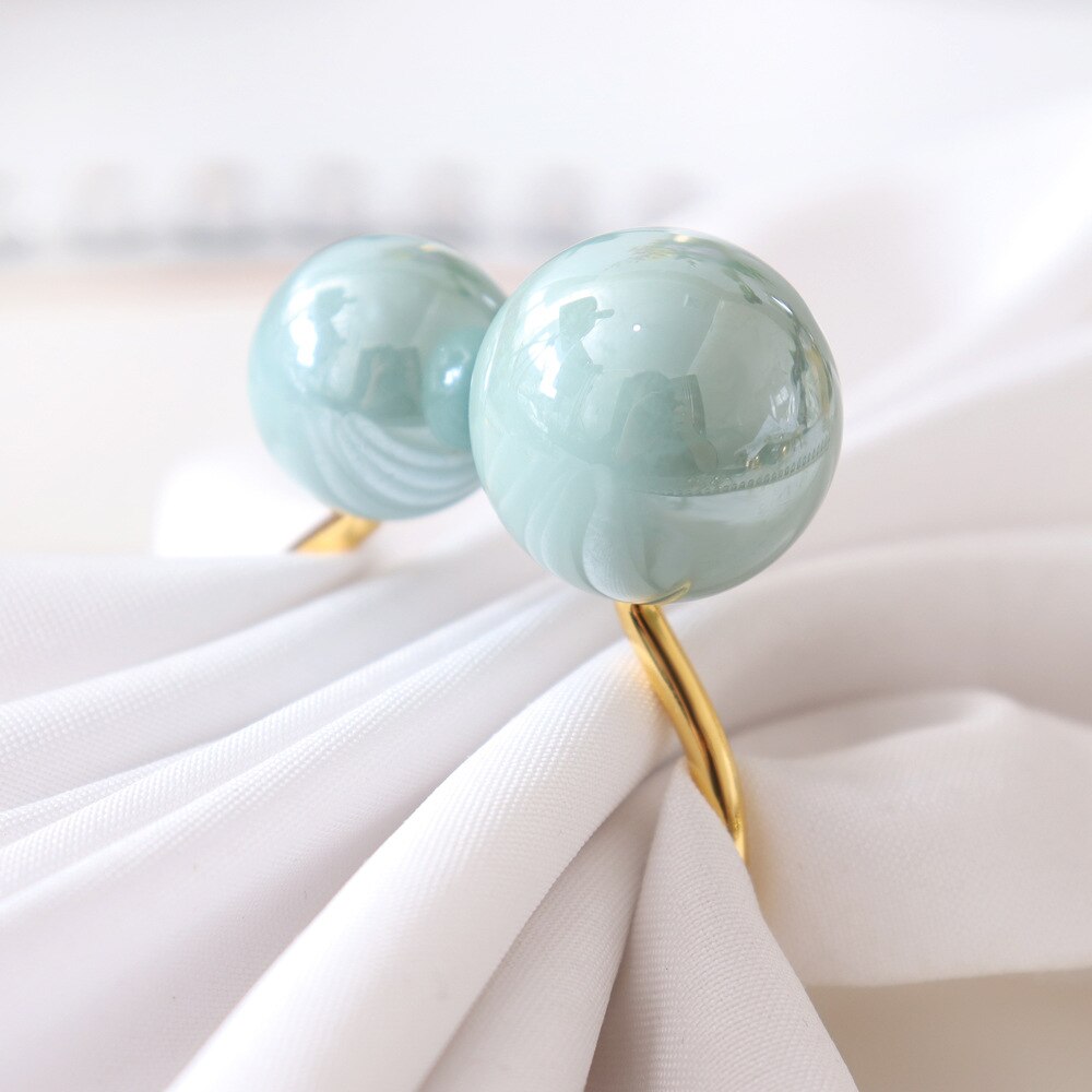 6PCS Pearl Elegant Napkin Ring,Weddings Event Decoration Graceful Napkin Holder,Pretty Napkin Buckles Home Table Party Supplies - Provence Home Living Store