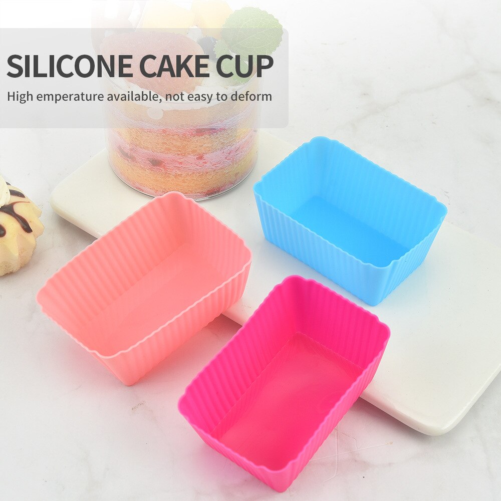 6Pcs/Set Square Cake Mold Chocolate Mousse Silicone Mold Liners Baking Molds Cupcake Cases Baking Tools Kitchen Accessories - Provence Home Living Store