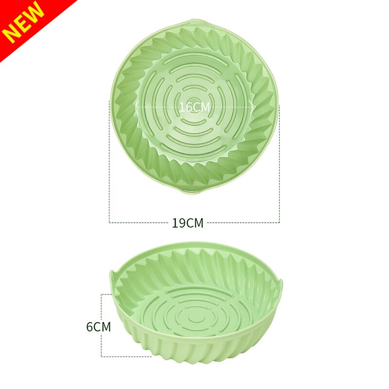 Air Fryer Silicone Pot Round Reusable Air Fryers Oven Baking Tray Fried Chicken Basket Mat Replacemen Grill Pan Kitchen Tools - Provence Home Living Store