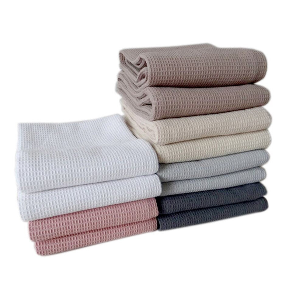 Kitchen Towel Soft Absorbent Tea Towel Waffle Weave Cotton Dish Rags Restaurant Dinner Plate Hand Towel Cloth Napkins 45x65cm - Provence Home Living Store