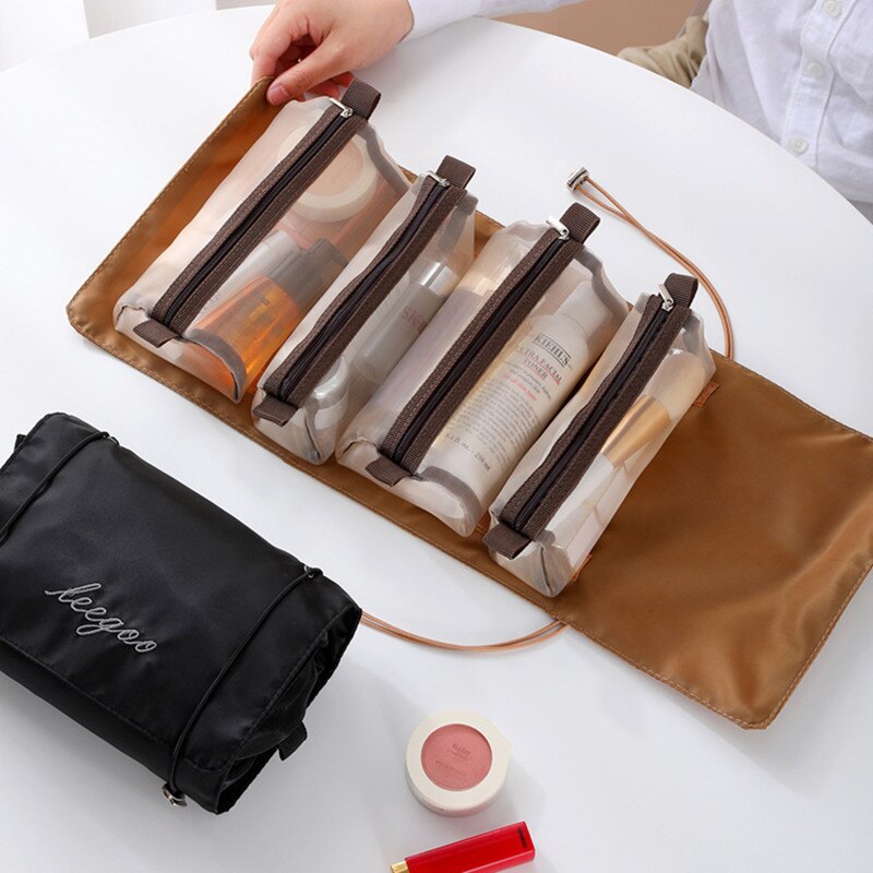 4-in-1 Detachable Cosmetic Bag Large Capacity Portable Storage Bag Foldable Travel Toiletry Bags Women Make Up Organizer Pouch - Provence Home Living Store