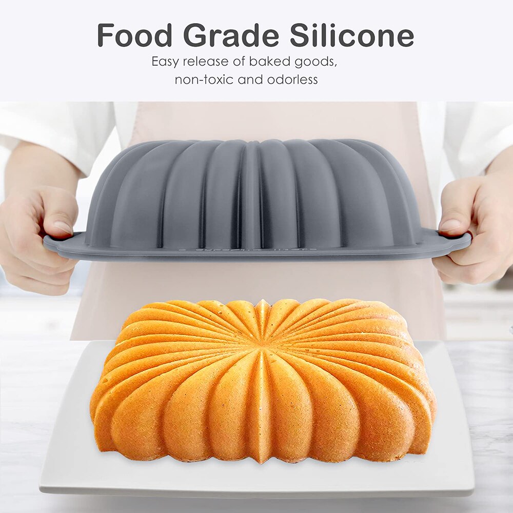 Silicone Bread Loaf Pan Food Grade Non-Stick Silicone Baking Mold Bread Toast Silicone Mold Loaf Pan With Spiral Fluted Baking - Provence Home Living Store