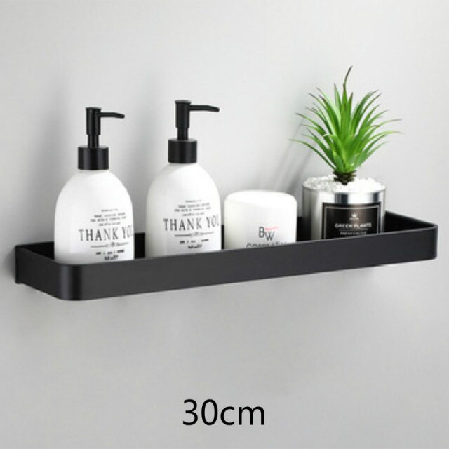 Bathroom Shelf Shower Storage Rack Black Corner Shelves Wall Mounted Aluminum Toilet Shampoo Holder Bathroom Accessories - Provence Home Living Store