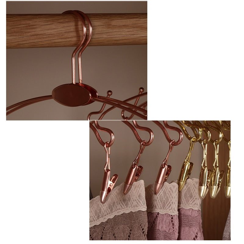 10PCS Underwear Hangers Metal Bra Socks Clothespins Wardrobe Bedroom Drying Hanger with Clips for Underwear Display Organizer - Provence Home Living Store