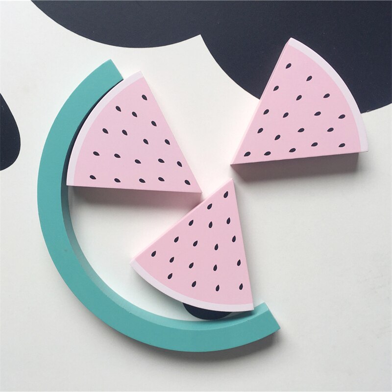 1set INS Nordic Wooden Watermelon Blocks Ornaments Kids Room Decoration Ornaments Baby Birthday Gifts Fairy Garden Photo Props - Provence Home Living Store