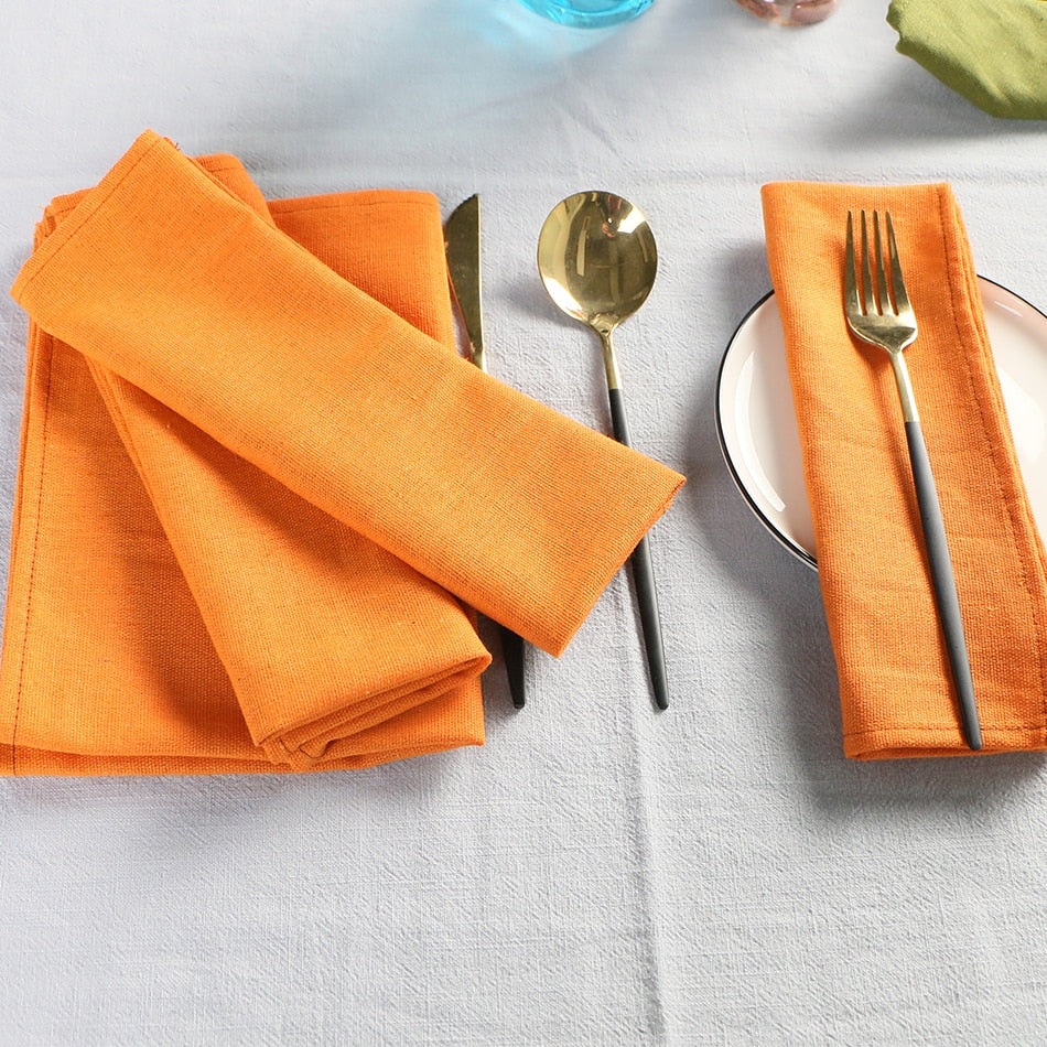 4PCS 40x40cm Colorful Durable Square Cloth Napkin,Reusable Fabric Placemat,for Kitchen Dining Table,Hotel Restaurant Serving - Provence Home Living Store