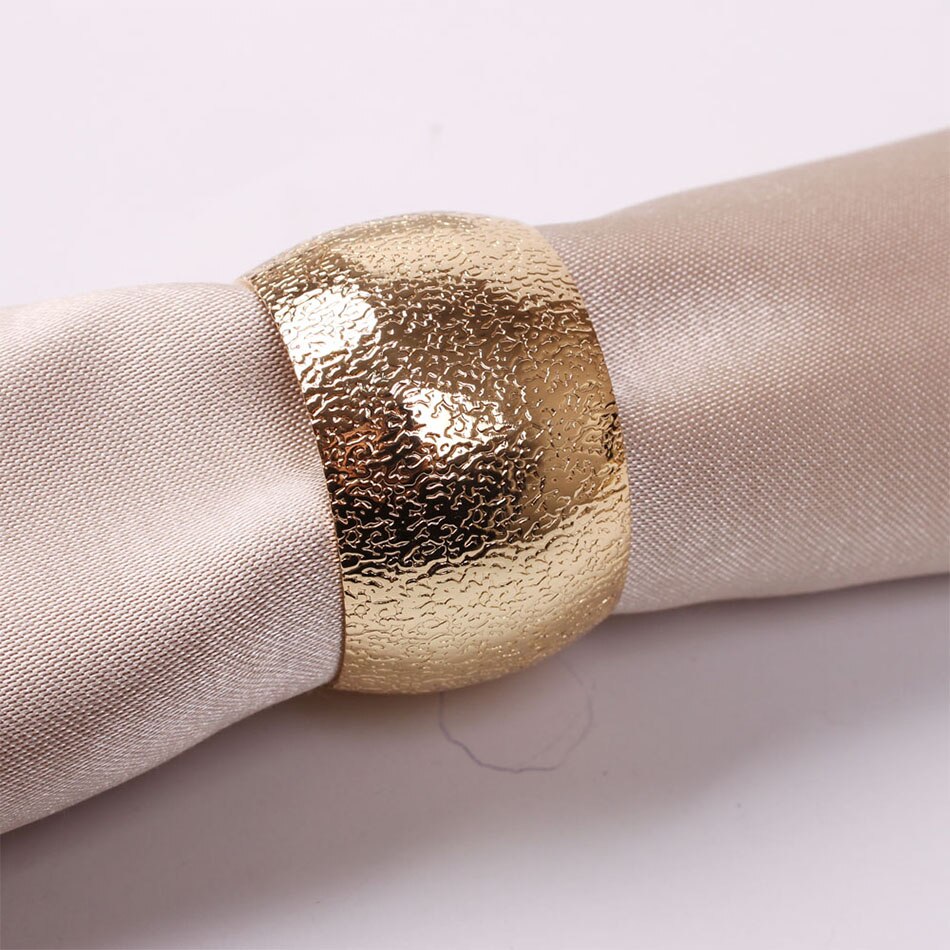 6PCS Gold Silver Wedding Decoration Napkin Ring,Metal Napkin Buckle,for Festival Dinner Parties Dining Table Banquet Feast - Provence Home Living Store