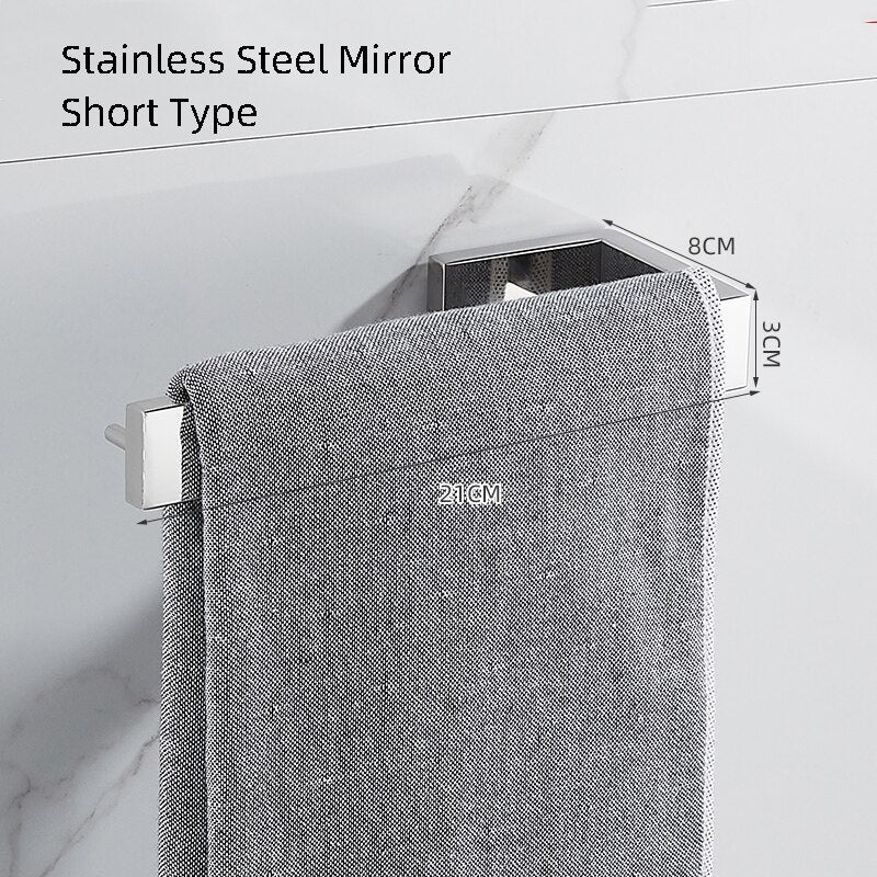 Stainless Steel Towel Storage Holder  Black Towel Rack Towel Hanger Bathroom Paper Holder Slipper Rack Storage Rack - Provence Home Living Store