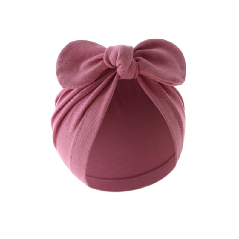 Baby Girls Turban Hat Cute Flower Knot Hospital Hat Ice Silk Newborn Beanie Caps Kids Toddler Elastic Headbands Hair Accessories - Provence Home Living Store