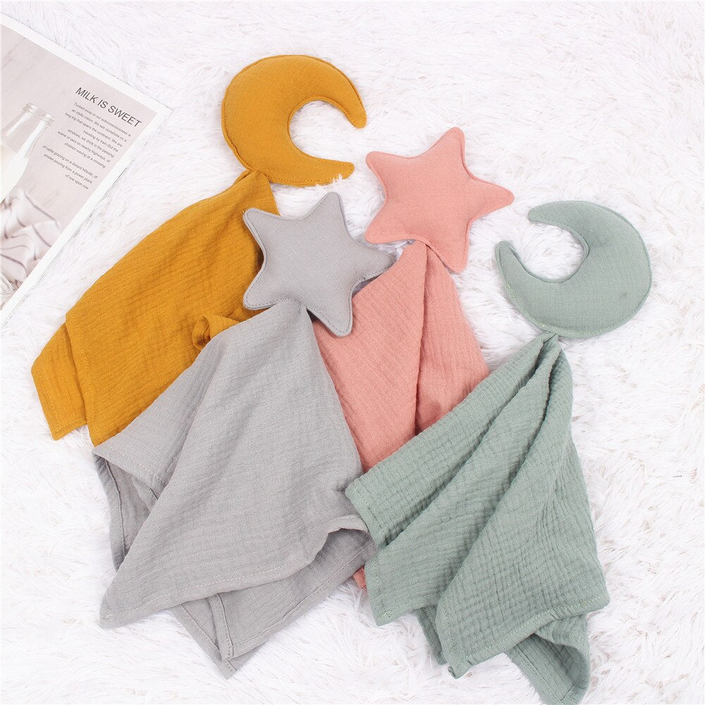 Baby Saliva Towel Soft Newborn Baby Soothe Appease Towel Infant Star Moon Sleeping Dolls Toy Plush Comforting Toy Baby Towel - Provence Home Living Store