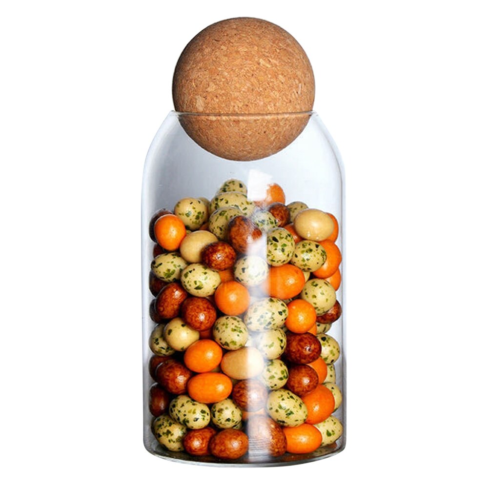 Ball Cork Lead-free Glass Jar Kitchen Storage Tank With Lid Sealed Tea Cans Cereals Transparent Storage Jars Coffee Container - Provence Home Living Store