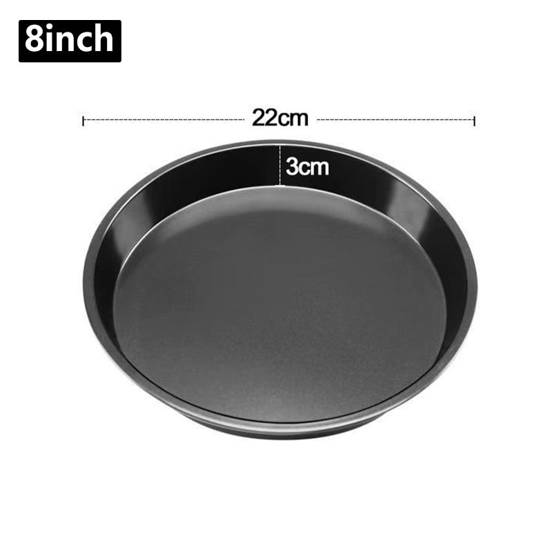 Nonstick Carbon Steel Pizza Crisper Trays Baking Pan Round Deep Dish Plate Bakewave Mould for Air Fryer Oven Kitchen Tools - Provence Home Living Store