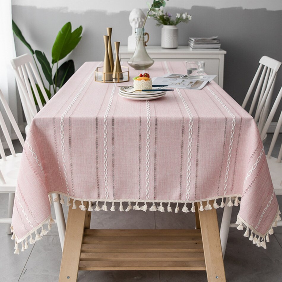 Hollow-Carved Jacquard Weave Tablecloth,Rectangle Dust-Proof Table Cover,for Kitchen Dinner Home Party Tabletop Decoration - Provence Home Living Store