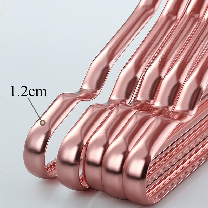 10pcs Rose Gold Clothes Hangers Coat Anti-slip Drying Rack Wardrobe Organizer Storage Rack Metal Clothes Horse Dropshipping - Provence Home Living Store