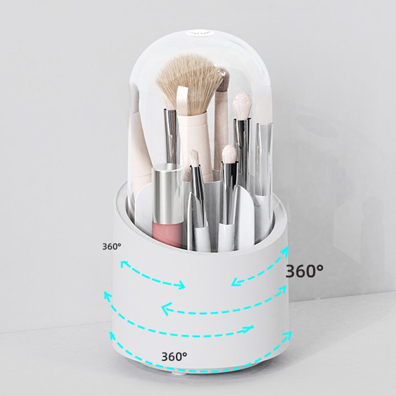 Desktop Pen Holder Plastic Multi-function 360° Roating Pencil Case Tabletop Makeup Brush Organizer Holder Office School Supplies - Provence Home Living Store