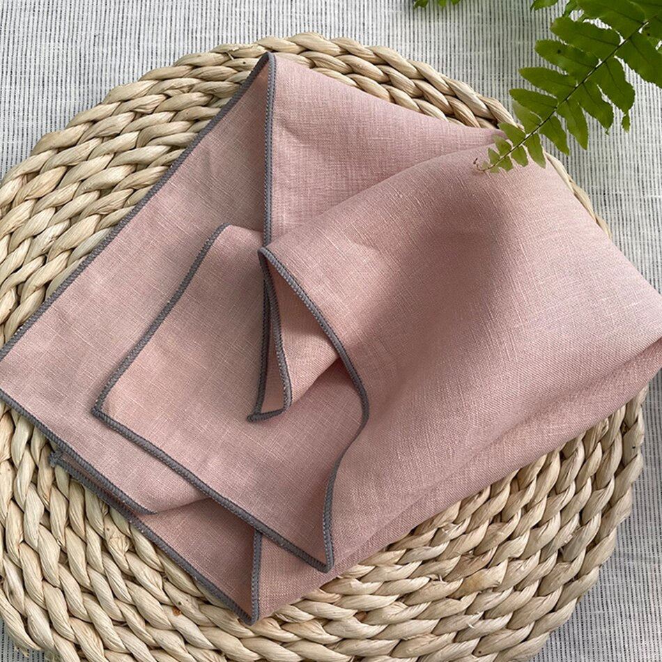 4PCS Pure Linen 100% Napkins Cloths Reusable 40x40cm Soft Comfortable Fabric Kitchen Accessories for Wedding Birthday Parties - Provence Home Living Store