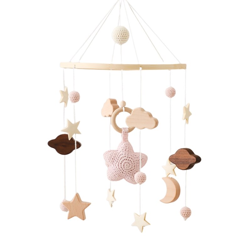 Baby Bed Bell Wood Mobile Toddler Rattles Toys Crib Bell Rattles Boho Style Kids Musical Toys 0-12 Months For Baby Newborn Gifts - Provence Home Living Store