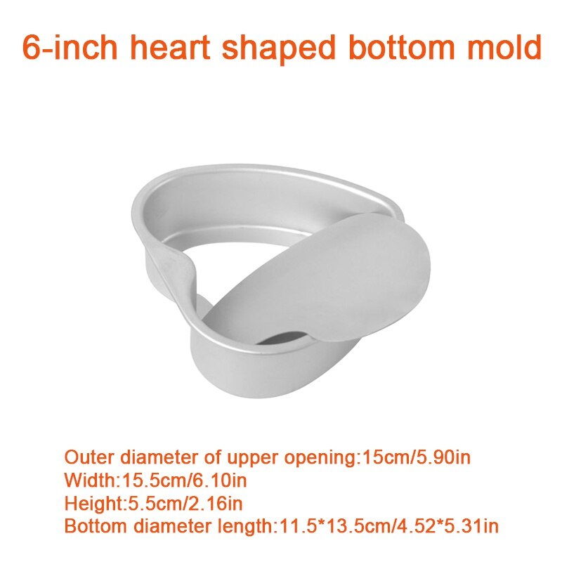 4/6/8/10 Inch Heart Shaped Cake Pan Removable Bottom Aluminum Alloy Chocolate Cake Pan Silver Tin Baking Mold Kitchen Bakeware - Provence Home Living Store