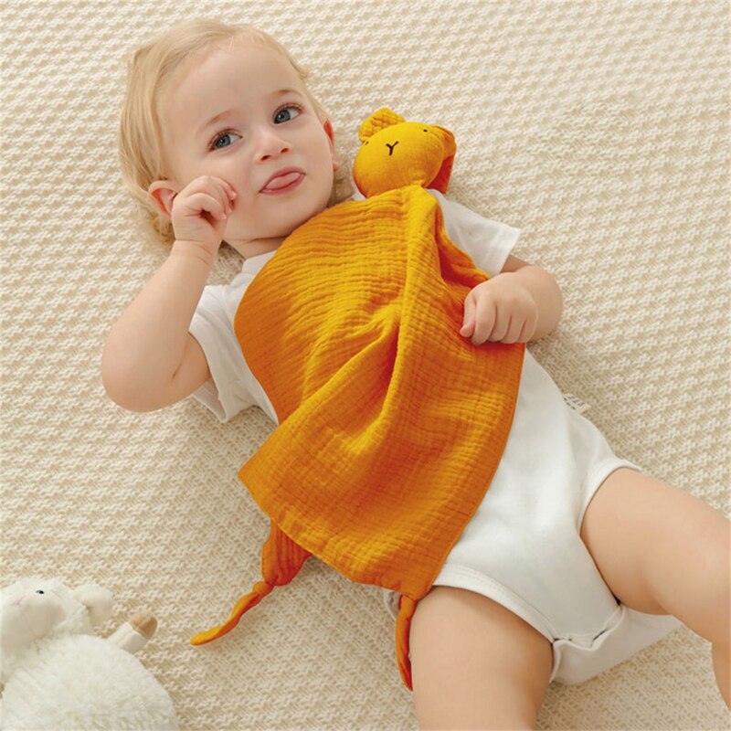 Soft Cotton Muslin Baby Bib Stuffed Rabbit Doll Newborn Appease Towel Security Blanket Baby Sleeping Cuddling Towel Facecloth - Provence Home Living Store