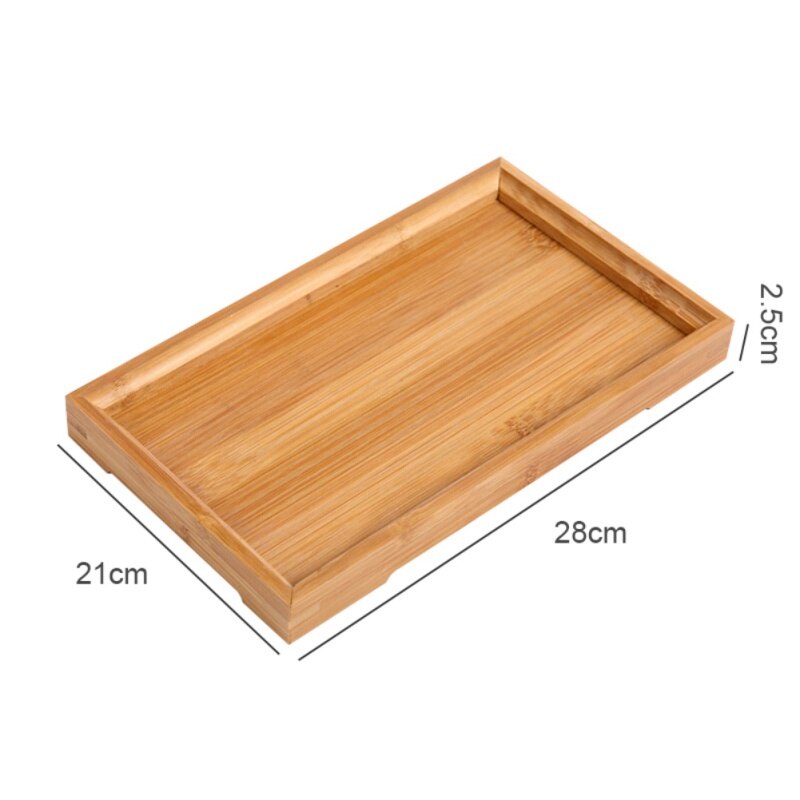 Wood Tea Tray Rectangular Bamboo Kung Fu Tea Tray Solid Wood Household Water Cup Tray Japanese Wooden Bread Wooden Dinner Plate - Provence Home Living Store