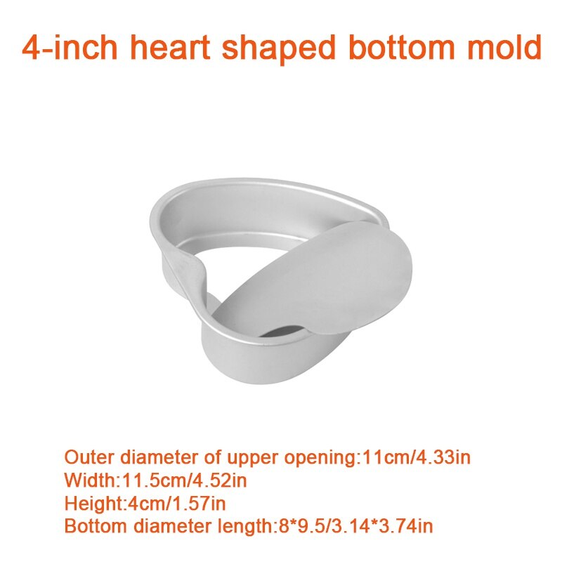 4/6/8/10 Inch Heart Shaped Cake Pan Removable Bottom Aluminum Alloy Chocolate Cake Pan Silver Tin Baking Mold Kitchen Bakeware - Provence Home Living Store