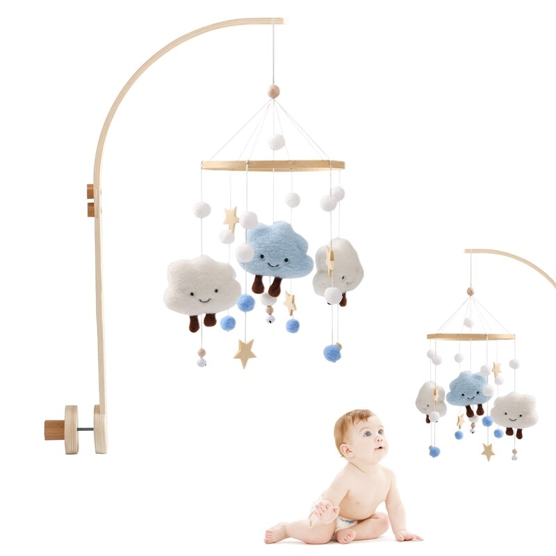 Baby Rattle Toy 0-12 Months Wooden Mobile On The Bed Newborn Music Box Bed Bell Hanging Toys Holder Bracket Infant Crib Toy Gift - Provence Home Living Store