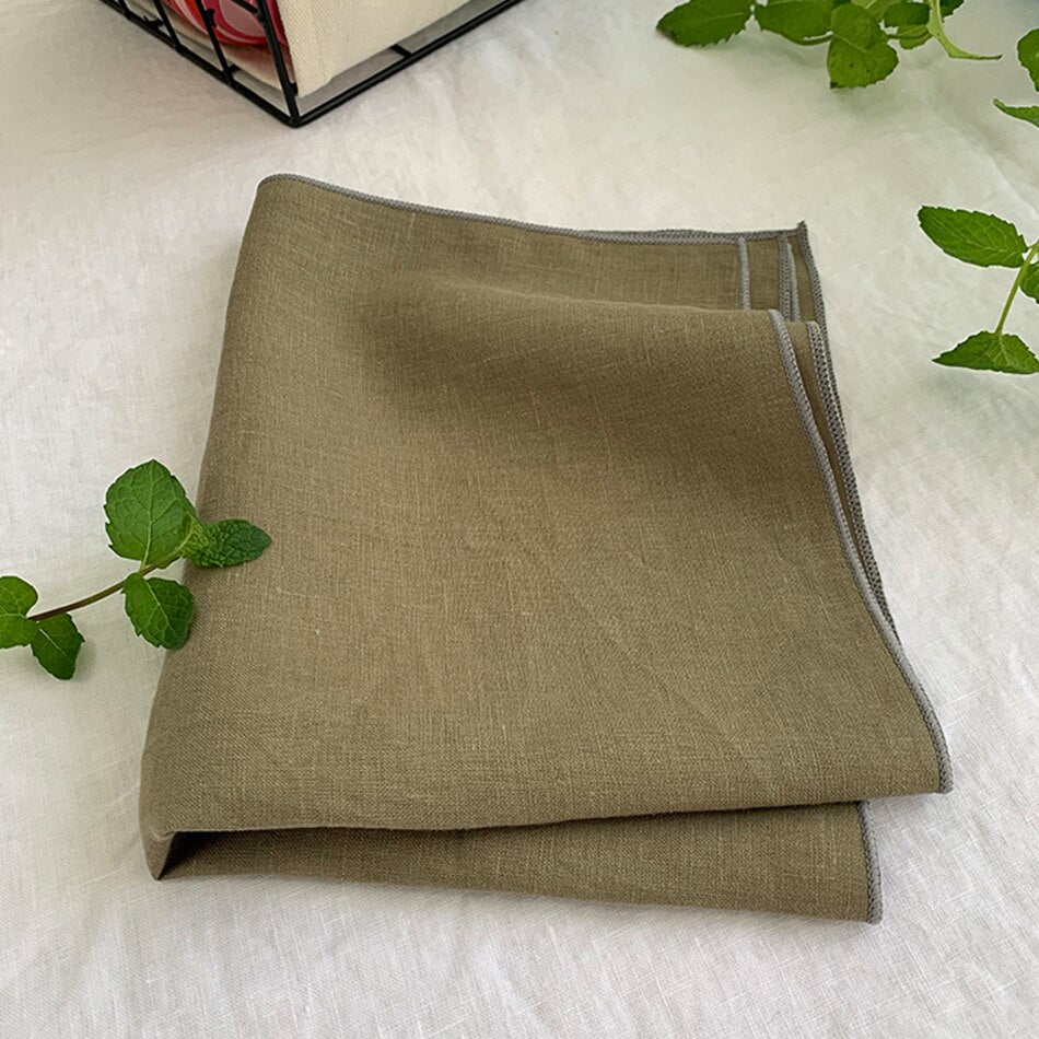 4PCS Pure Linen 100% Napkins Cloths Reusable 40x40cm Soft Comfortable Fabric Kitchen Accessories for Wedding Birthday Parties - Provence Home Living Store