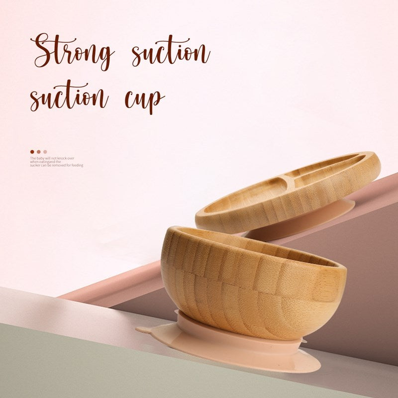 Silicone Baby Feeding Set Baby Feeding Supplies Kids Bamboo Dinnerware With Cup Children&#39;s Dishes Bowl Stuff Tableware Gifts Set - Provence Home Living Store