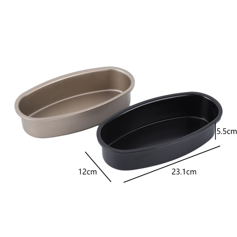 23cm Oval Nonstick Pans Carbon Steel Cake Mold Cheesecake Bread Loaf Pan Baking Mould Pie Tin Tray Bakeware Kitchen Accessories - Provence Home Living Store