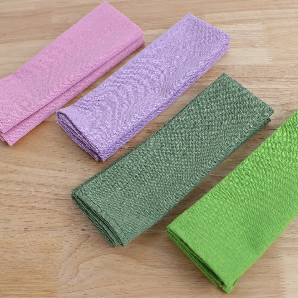 4PCS 40x40cm Colorful Durable Square Cloth Napkin,Reusable Fabric Placemat,for Kitchen Dining Table,Hotel Restaurant Serving - Provence Home Living Store