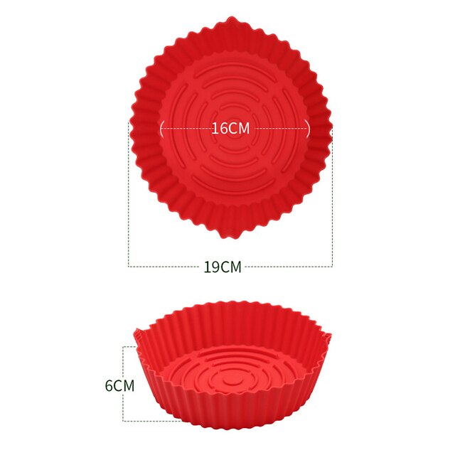 Air Fryer Silicone Pot Round Reusable Air Fryers Oven Baking Tray Fried Chicken Basket Mat Replacemen Grill Pan Kitchen Tools - Provence Home Living Store