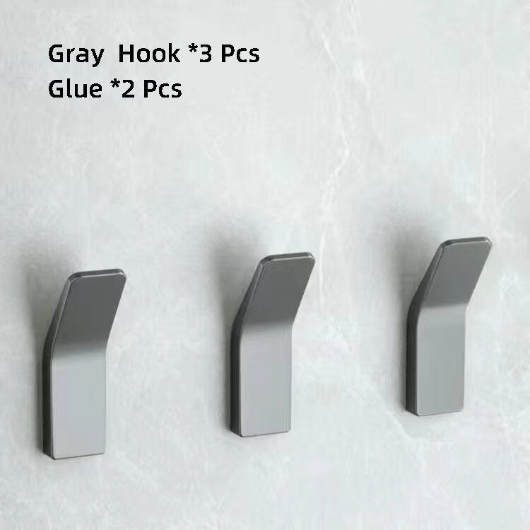 Punch-free Robe Hooks Black Bathroom Hook for Towels Aluminum Alloy Wall Mounted Decoration Coat Hooks Rack Clothes Hangers - Provence Home Living Store