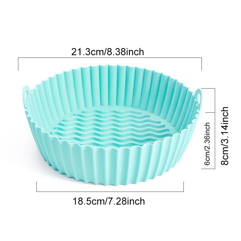 7.5/8.5 inch Air Fryers Oven Baking Tray Fried Chicken Basket Mat AirFryer Silicone Pot Round Replacemen Grill Pan Accessories - Provence Home Living Store