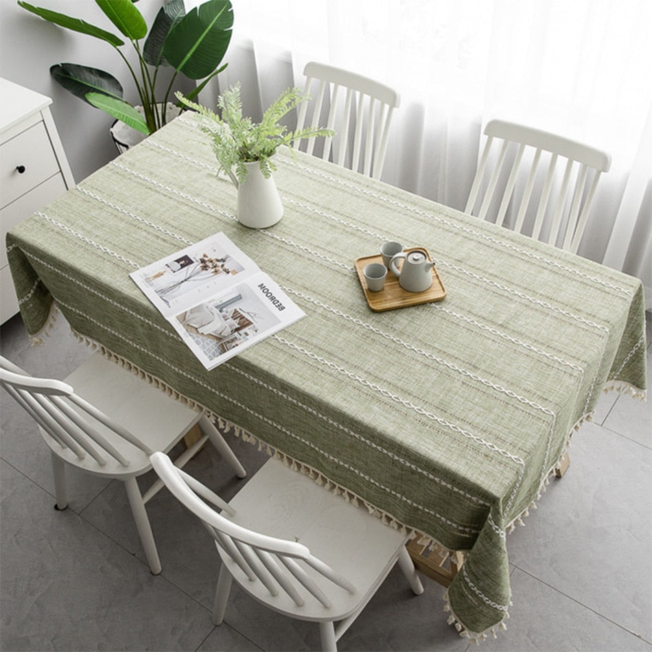 Hollow-Carved Jacquard Weave Tablecloth,Rectangle Dust-Proof Table Cover,for Kitchen Dinner Home Party Tabletop Decoration - Provence Home Living Store