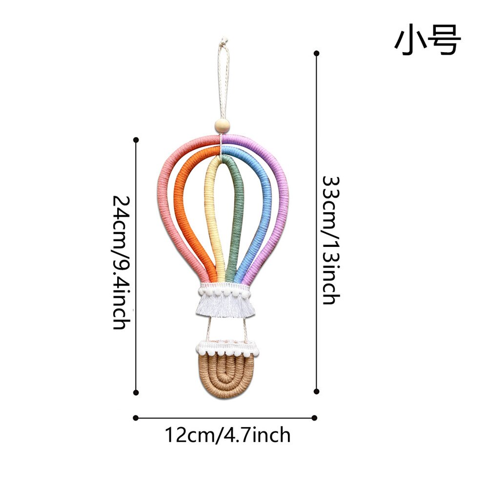 INS Nordic Woven Hot Air Balloon Wall Hanging Ornaments Macrame Rianbow Tapestry Pendant Baby Kids Room Decoration Nursery Decor - Provence Home Living Store