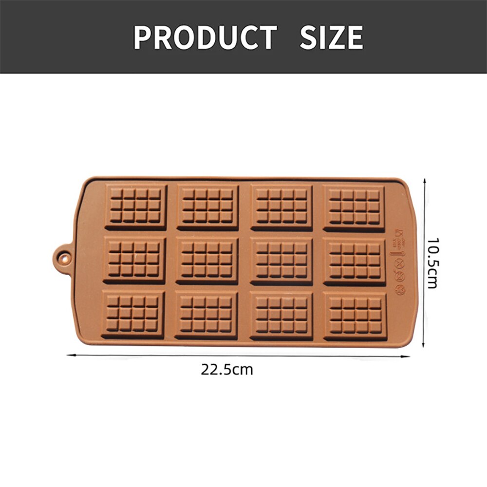 12 Hole Chocolate Silicone Molds Fondant Waffles Baking Mould Candy Cake Biscuit Making Tools Kitchen Baking Accessories - Provence Home Living Store