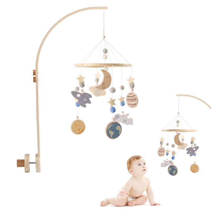 Baby Rattle Toy 0-12 Months Wooden Mobile On The Bed Newborn Music Box Bed Bell Hanging Toys Holder Bracket Infant Crib Toy Gift - Provence Home Living Store