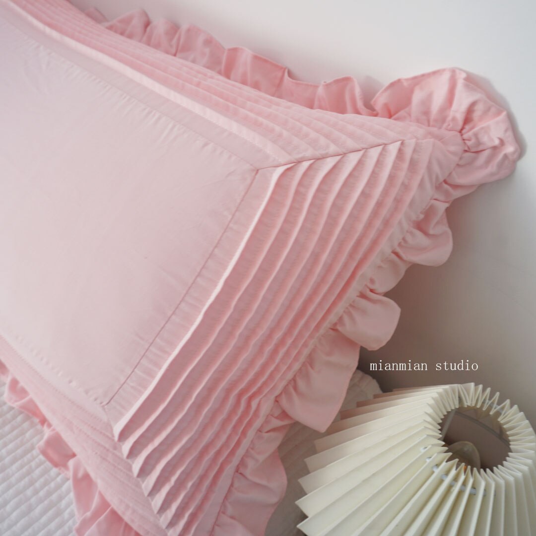 Super elegant long pillowcase 100% cotton designer pillow case bedding body pillow case handmade ruffle princess pillowcases - Provence Home Living Store