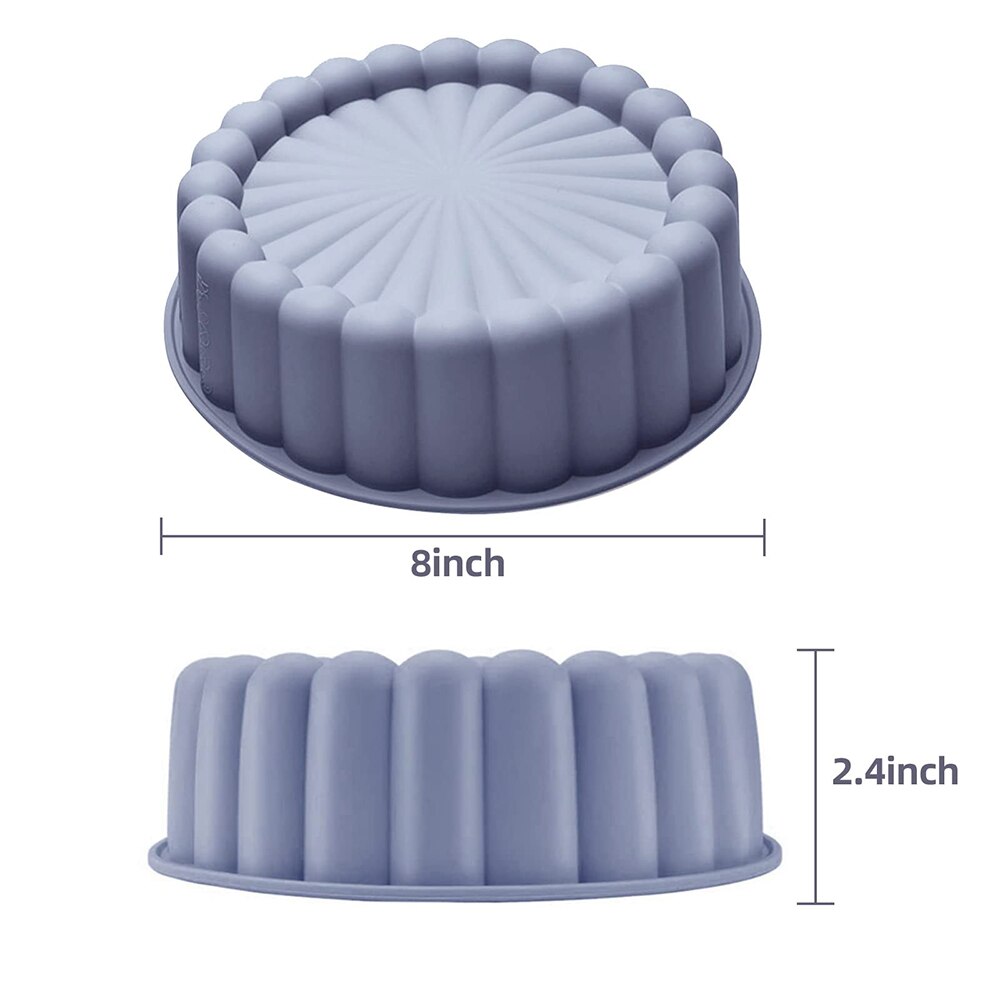 8 inch Silicone Round Pan Charlotte Cakes Baking Tray Sponge Flan Mold Strawberry Shortcake Baking Pan Kitchen Silicone Moulds - Provence Home Living Store