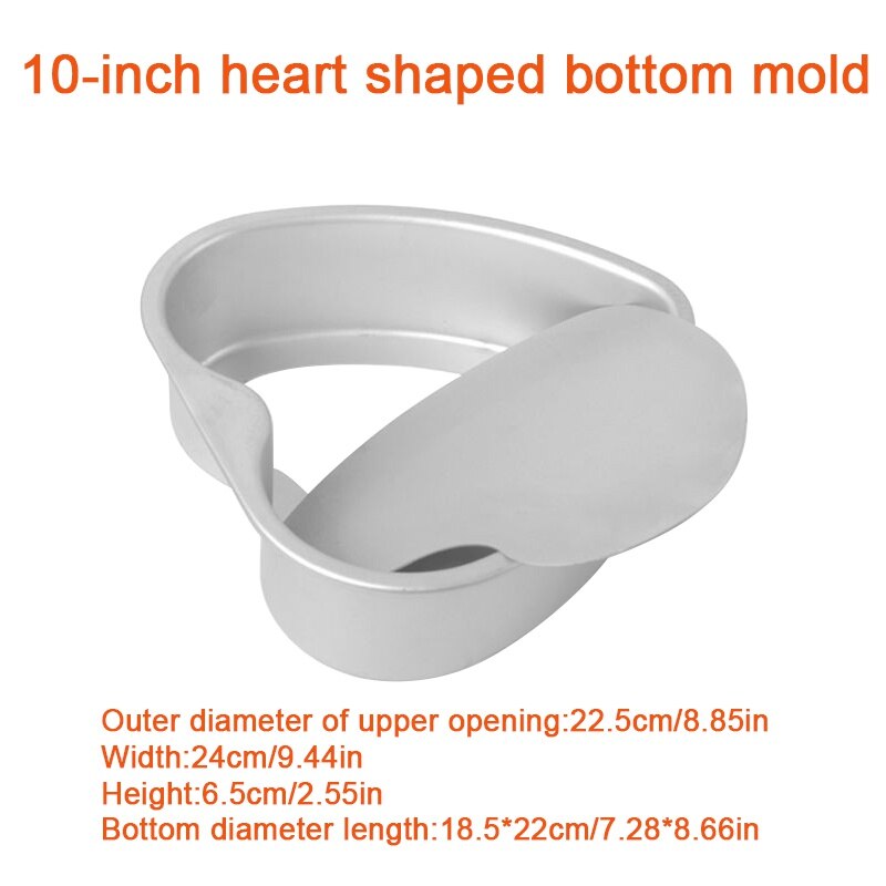 4/6/8/10 Inch Heart Shaped Cake Pan Removable Bottom Aluminum Alloy Chocolate Cake Pan Silver Tin Baking Mold Kitchen Bakeware - Provence Home Living Store