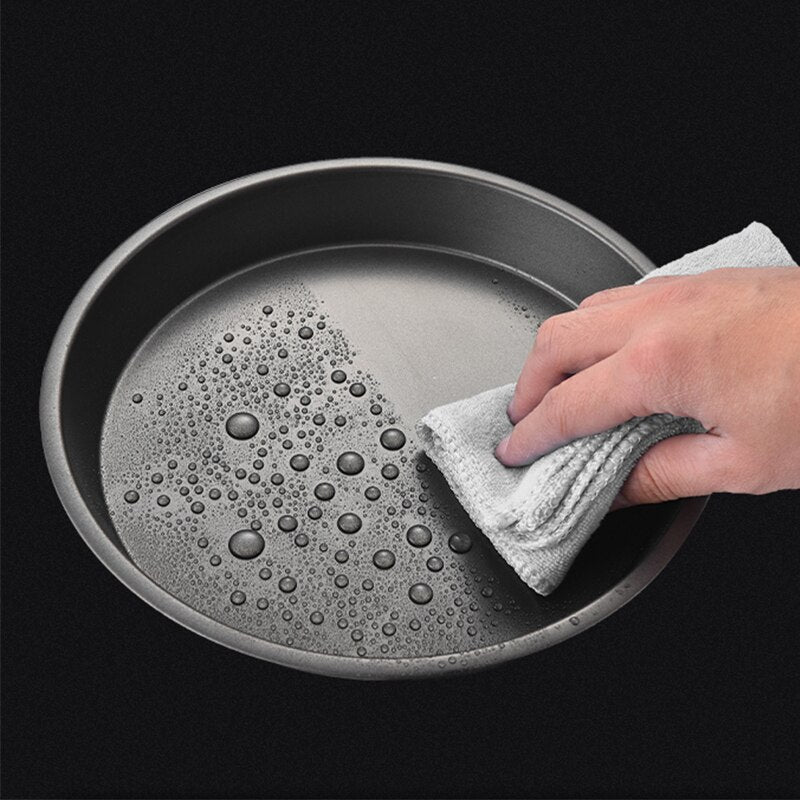 Nonstick Carbon Steel Pizza Crisper Trays Baking Pan Round Deep Dish Plate Bakewave Mould for Air Fryer Oven Kitchen Tools - Provence Home Living Store